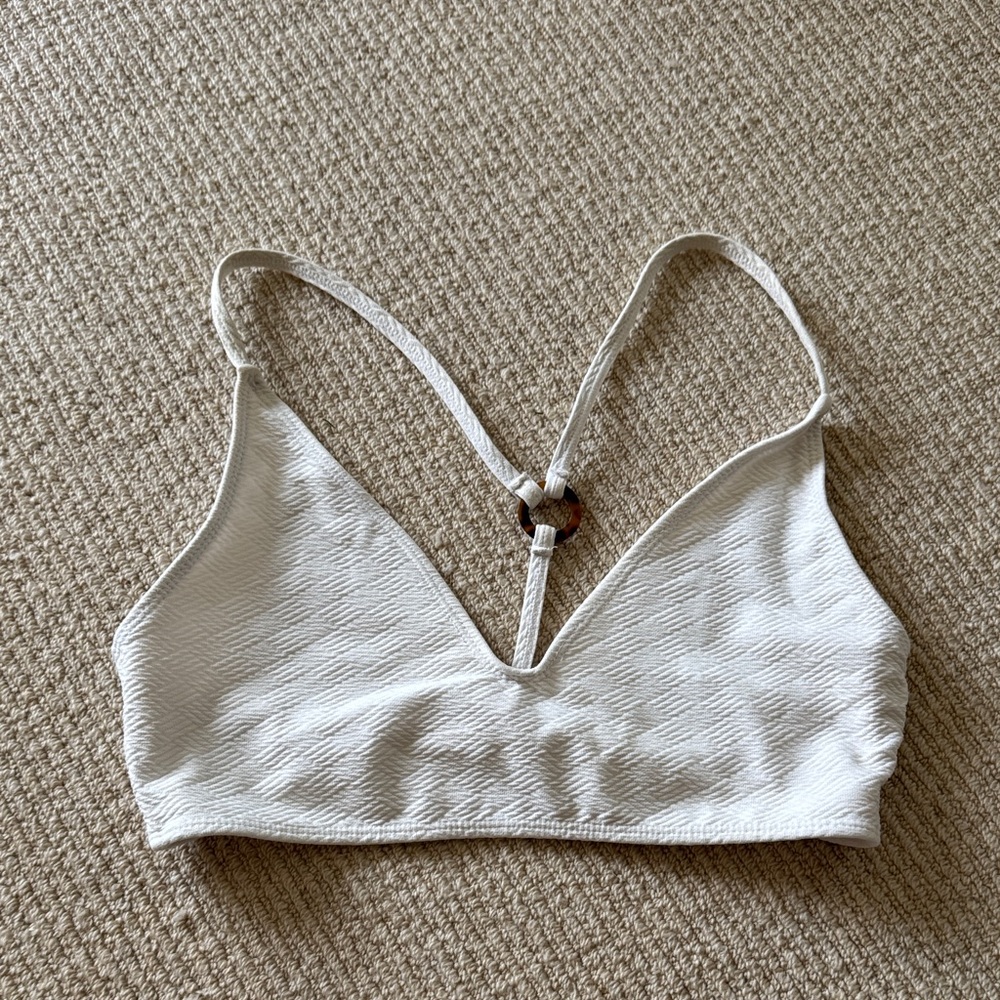 House of Harlow 1960 Cream Textured Bikini Top